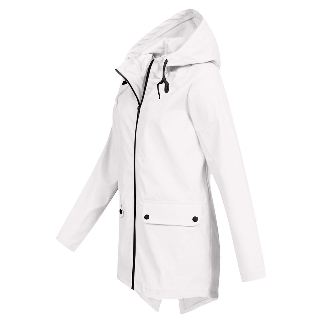 Veste Mi-Saison Imperméable avec Fermeture Éclair et Capuche : Élégance et Protection au Quotidien