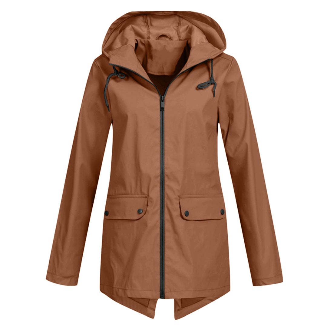 Veste Mi-Saison Imperméable avec Fermeture Éclair et Capuche : Élégance et Protection au Quotidien