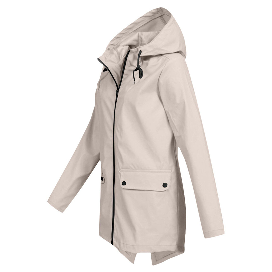 Veste Mi-Saison Imperméable avec Fermeture Éclair et Capuche : Élégance et Protection au Quotidien