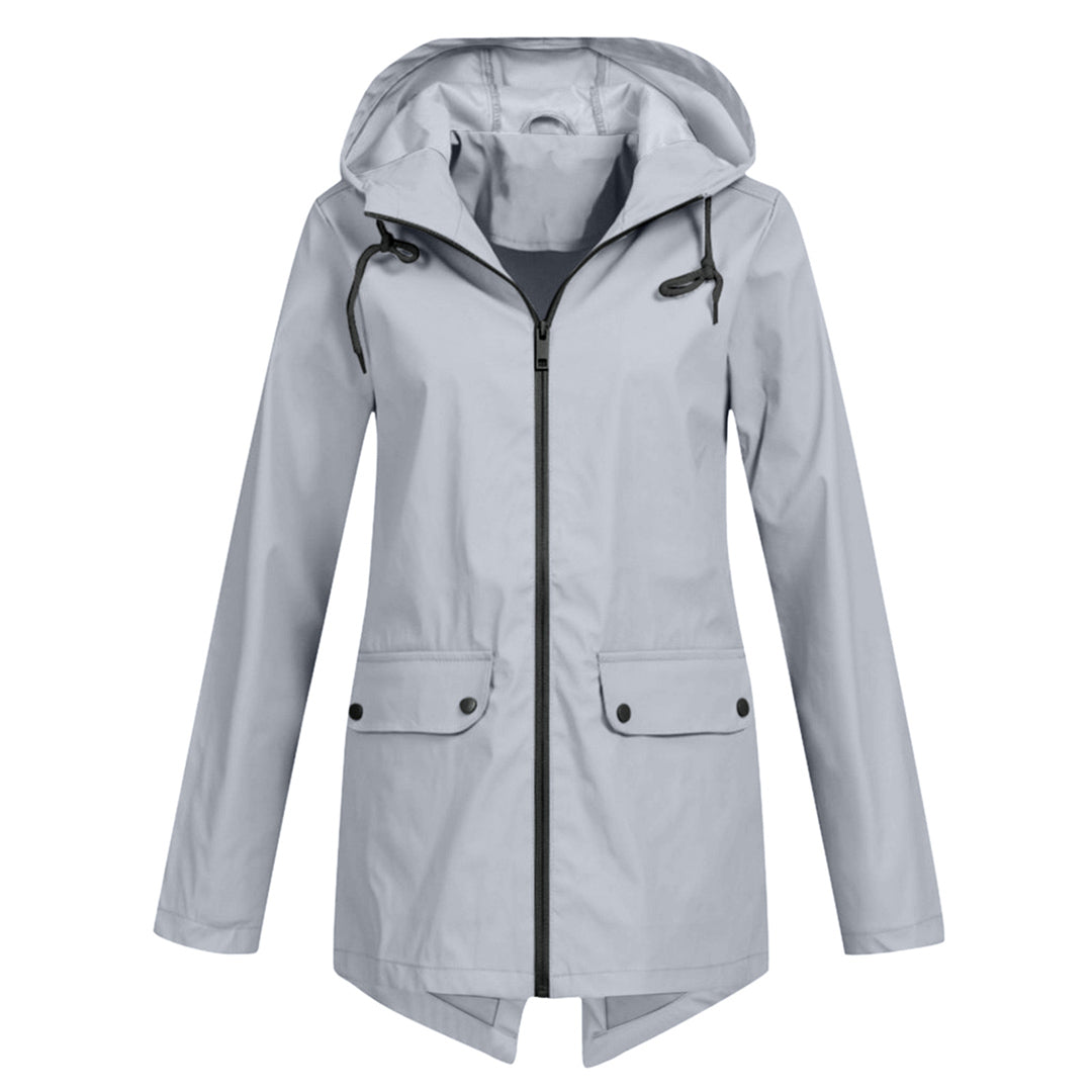 Veste Mi-Saison Imperméable avec Fermeture Éclair et Capuche : Élégance et Protection au Quotidien