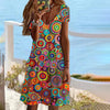 Robe colorée à imprimé abstrait pour femmes